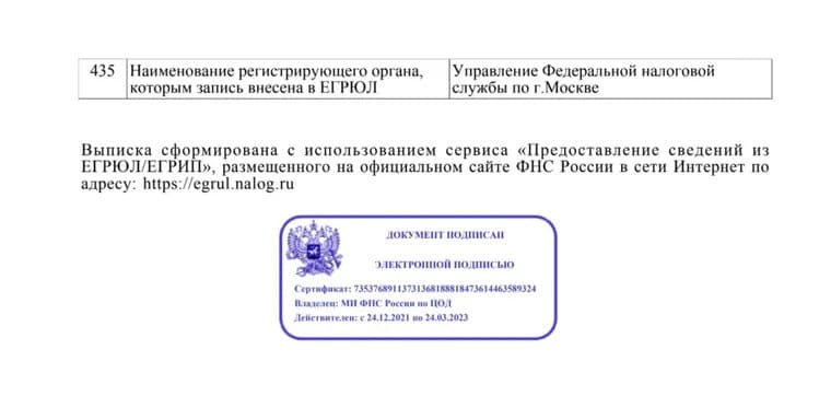 электронная подпись егрюл